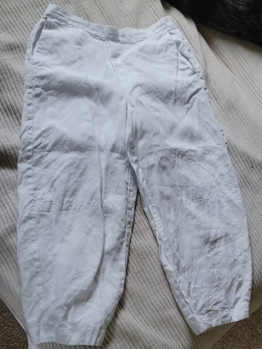 Madewell White Linen-Blend Casual Chinos